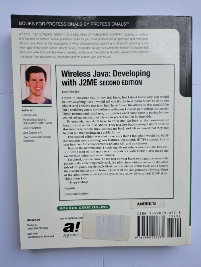 Buch Wireless Java: Developing with J2ME February 2003 – Bild 3