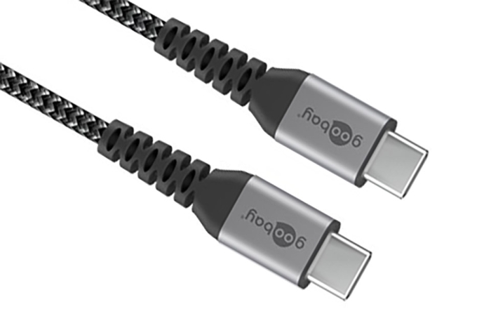 Cavo USB-C Goobay, tessuto, connettore in metallo, extra robusto
