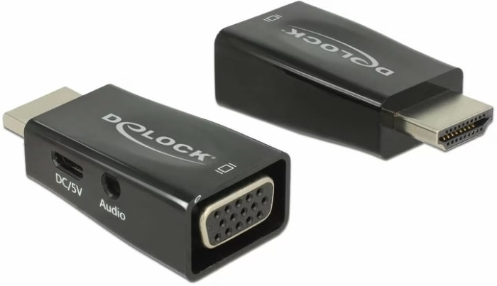 Con jack audio da 3,5 mm, adattatore da porta HDMI a VGA, porta VGA aggiuntiva, adattatore da porta HDMI a audio